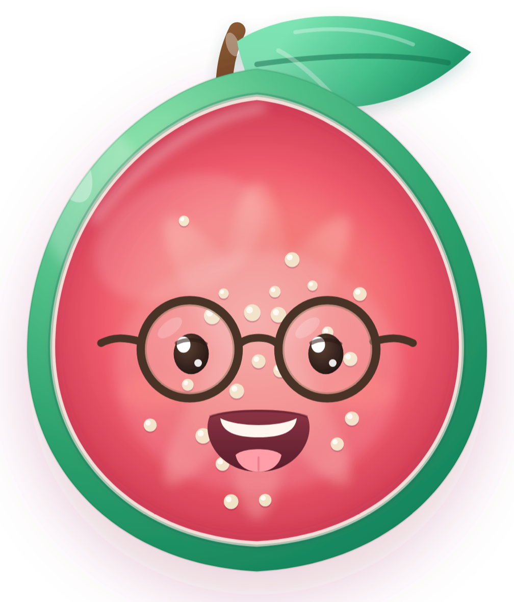 Lumi, the GuavaSpeak guava mascot